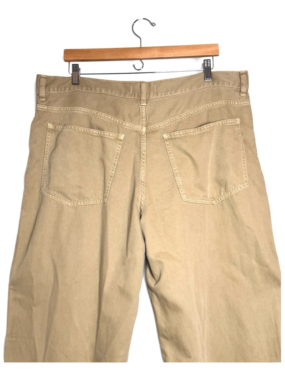 NWT Madewell Low-Slung Baggy Pleated Jeans Khaki W32 Airy Denim - Picture 6 of 15